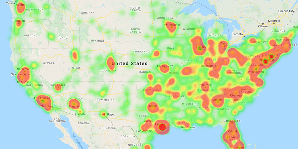 Customer Data Heat Map