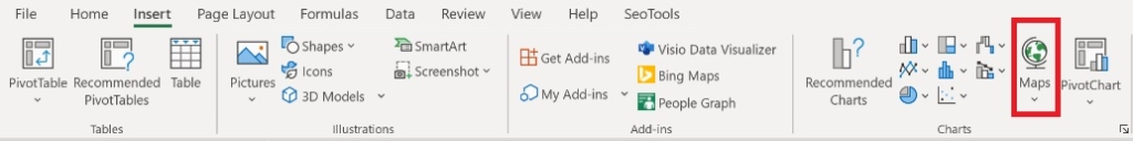 Insert Map Excel