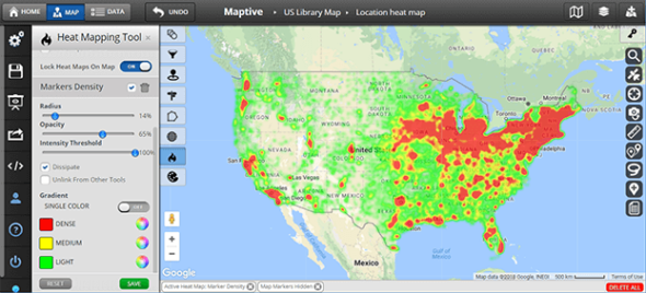 US library heat map